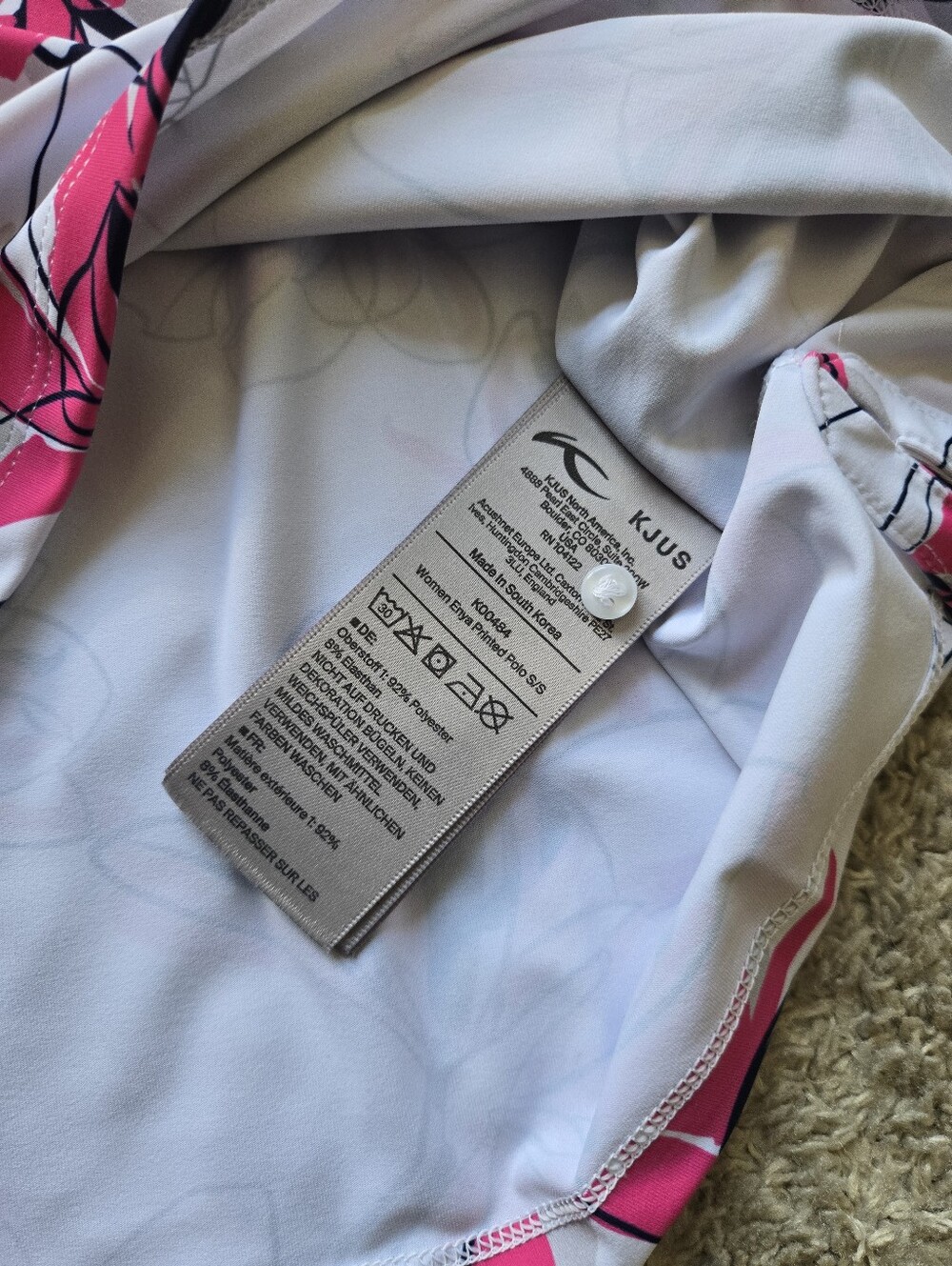Kjus Enya Printed Polo Shirt Womens S Pink Active Golf - Picture 7 of 9